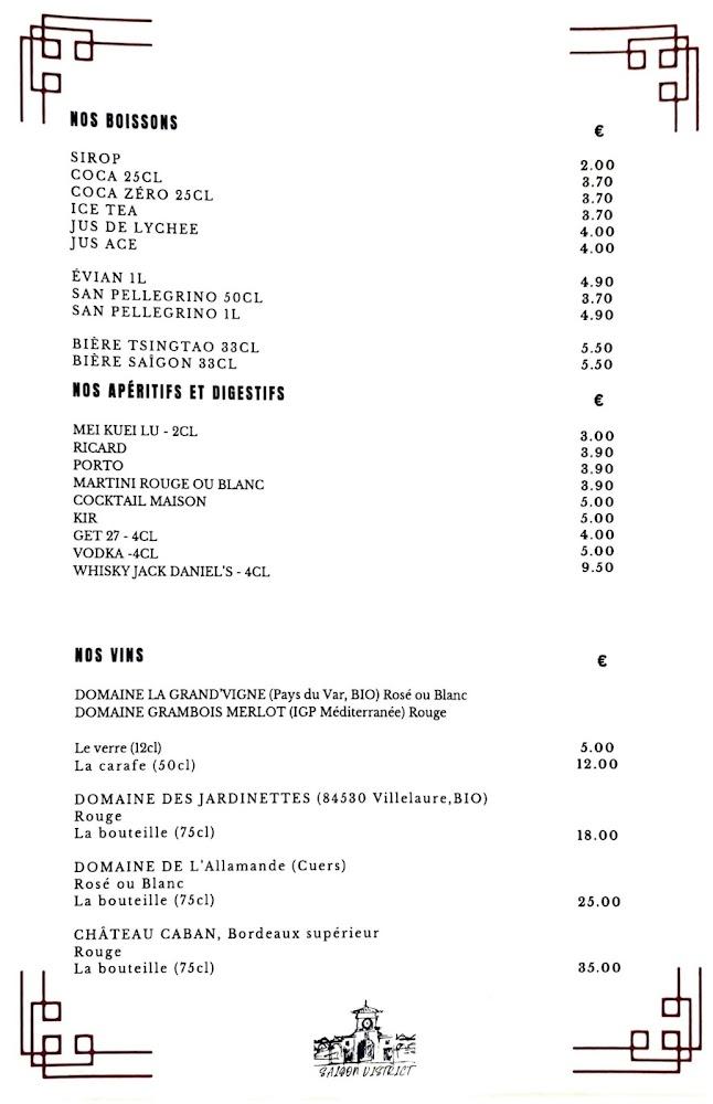 Saïgon District - Menu Image 4